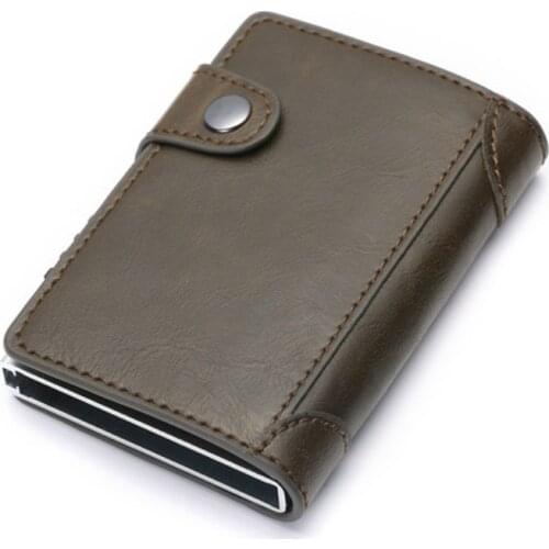 BISI GORO 2021 New RFID Blocking Men and Women Card Case Card Holder Carbon Fiber PU Leather Coin Wallet Travel Drop-shipping