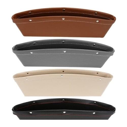 Car Slit Box Organizer PU Leather Car Seat Crevice Gap Storage Pocket Slot Storage Cup Holder Auto Interior Accessories