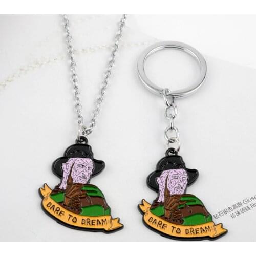 Movie Edward Scissorhands Necklace Cartoon Figure Key Chain Necklaces Metal Pendant keychain Jewelry Trinket Gift