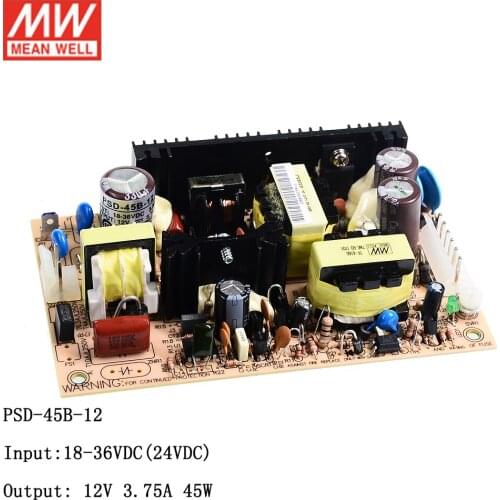 MEAN WELL PSD-45B-12 18~36V to 12V 45W DC-DC PCB Converter Switching Power Supply 24V DC to 12V DC 3.75A Converter Transformer