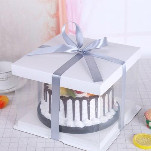 8inch 10inch 12inch Transparent Cake Box Plastic Round Cake Packaging Box Organizer Cake Boxes And Packaging Transparent Boxes