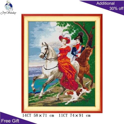 Your Gift Knight Couple Needlework RA203 14CT 11CT Counted and Stamped Home Decor Knight Couples Embroidery Cross Stitch kits