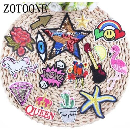 Evil Eye Crown Bird Patch Fashion Cheap Embroidered Cartoon Iron On Patches For Clothes Cactus Anime Star Unicorn Badge Applique