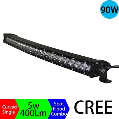 90W led bar 4x4 High Power Long Distance Super Slim Single Row Curved Work Car Led Light Bar Offroad Driving Lamp Auto Part SUV