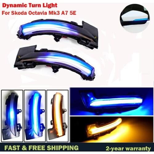 For Skoda Octavia Mk3 A7 5E LED Dynamic Turn Signal Blinker Mirror flasher Light 2014 2015 2016 2017 2018 2019