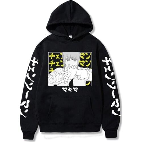 Chainsaw Man Hoodie Hip Hop Anime Pullovers Tops Loose Long Sleeves Autumn Man Cloth