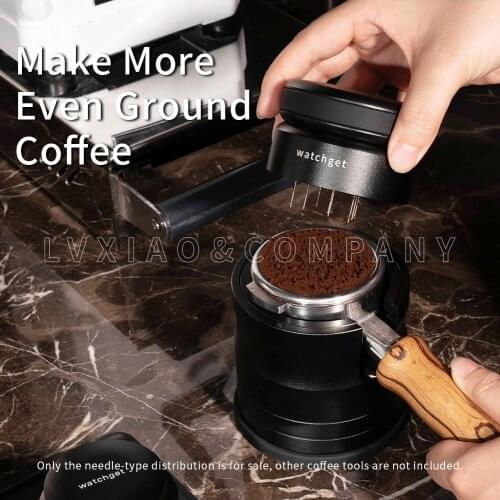 Watchget Coffee Distributor 58mm Needle Type Espresso Distributor Improve Extraction Rate Adjustable Depth Coffee Leveler Fits