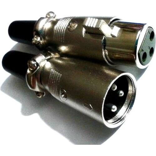 1 Pair XLR Balance 3pins Plug Mic Connector Male Female Plugs Audio connector
