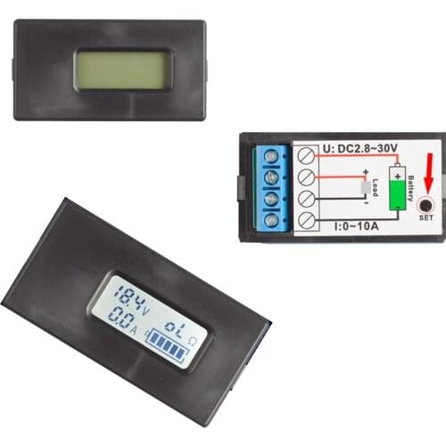 1pc Digital Battery Charger tester DC 2.8-26V Volt voltmeter 0.1-10A amp ammeter battery Resistence gauge