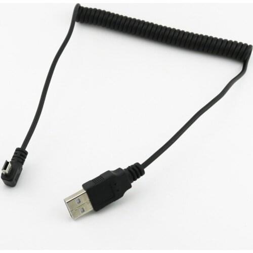 10x USB 2.0 A Male to Mini B 5Pin Male Plug Spiral Coiled Connector Cable Cord Straight/UP/Left/Right Angled 1.5m