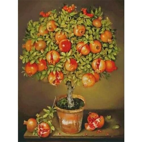 5D DIY Diamond Painting Apple Fruit Tree Needlework Diamond Embroidery Winter Scenery Cross Stitch Patterns Home Wall Decoration