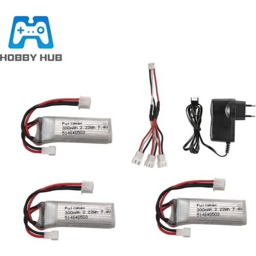 7.4V 300mAh 25c LiPo Battery and Charger For WLtoys F959 XK DHC-2 A600 A700 A800 A430 RC Airplane Drone Parts 2s 7.4v battery