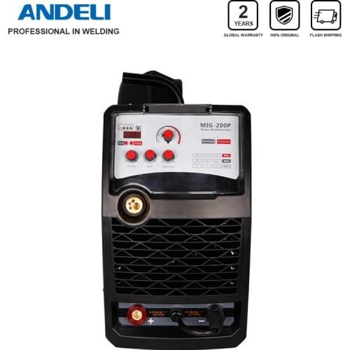 ANDELI Smart Single Phase Portable Synergy MIG Lasser Pulse MIG-200P Aluminium Lassen Machine Double System soldering welder