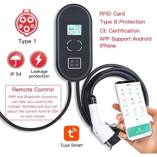 EV Charger 16A Electric Vehicle Charging Station EVSE Wallbox with Type 1 Cable SAE J1772