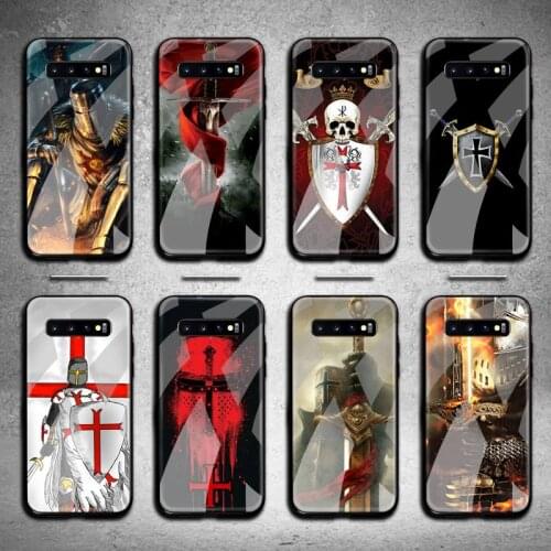 Templar Knight Phone Case Tempered Glass For Samsung S20 Plus S7 S8 S9 S10 Plus Note 8 9 10 Plus