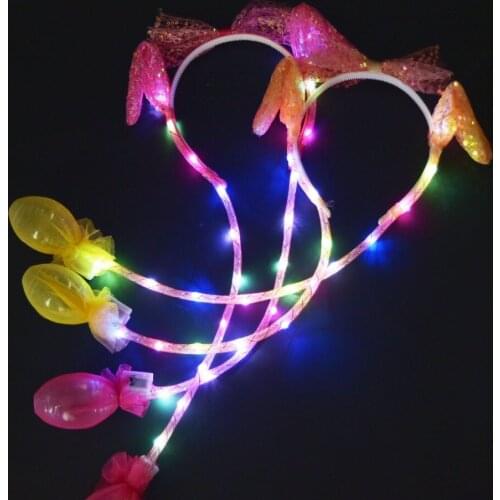 Net red ears pinch will move flashing birthday christmas party ears glow airbag rabbit ears headband new sequins factory spot