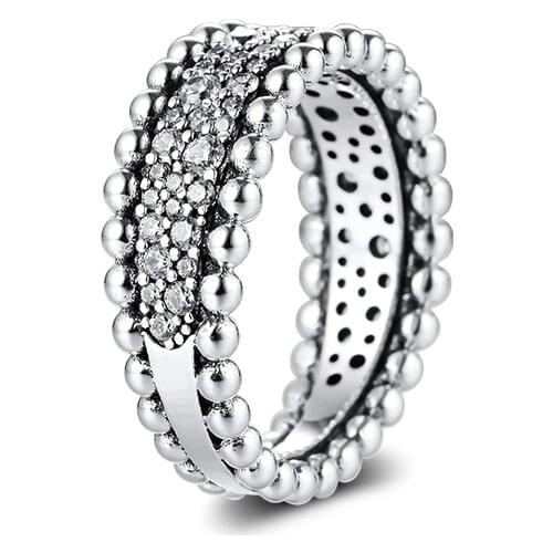 CKK Ring Beaded Pave Band Rings for Women Men Anillos Mujer sterling silver Bague plata 925 Para Jewelry Wedding Engagement