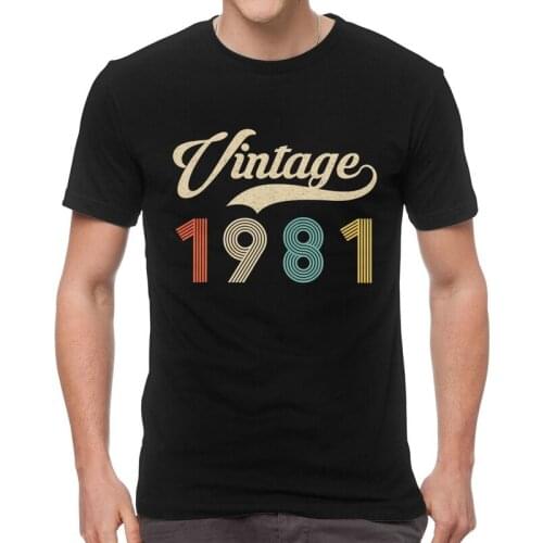 Mens Retro 1981 39th Birthday T-Shirt Streetwear Classic 39 Year Old Tshirt Short Sleeve Hip Hop T Shirt Cotton Tee Clothing