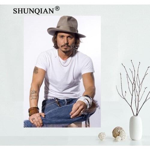 Nice Custom Johnny Depp Canvas Poster Print painting Art Wall Silk Poster Cloth Print Fabric Poster 27X40cm30X45cm