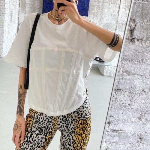 Summer High 2021SS Quality Women Casual Chic Short Sleeve T-Shirt Tee Female Fashion Tops 3 Color Ddxgz2 4.19