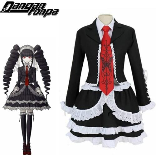 Danganronpa Dangan Ronpa Celestia Ludenberg Cosplay Costume Fancy Custom Made Halloween Costumes Cosplay wig