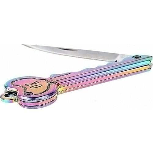 Mini Knife OK-Key Fold Open Survive Gadget Camp Outdoor Tool Keyring Ring Keychain Easy to Carry Knife Survival