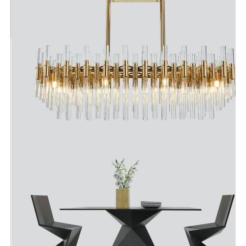 Postmodern minimalist creative light luxury personality crystal lamp duplex building villa restaurant living room chandelier