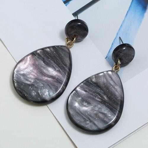 Neon Starry Galaxy Acrylic Oval Shape Drop Earrings For Women