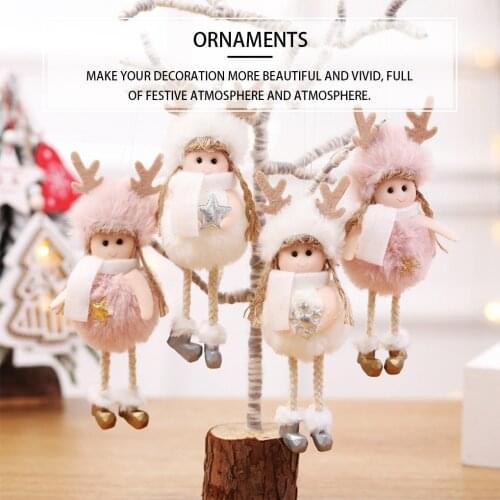 Christmas Tree Pendant Plush Doll Decoration Hanging Christmas Ornament for Home Office Cute Girl Christmas Gift
