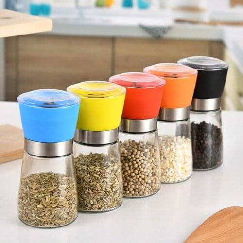 Manual Salt Pepper Mill Grinder Seasoning Bottle Spice Grinding Containers Adjustable Mill Shakers High Quality Kitchen Gadgets