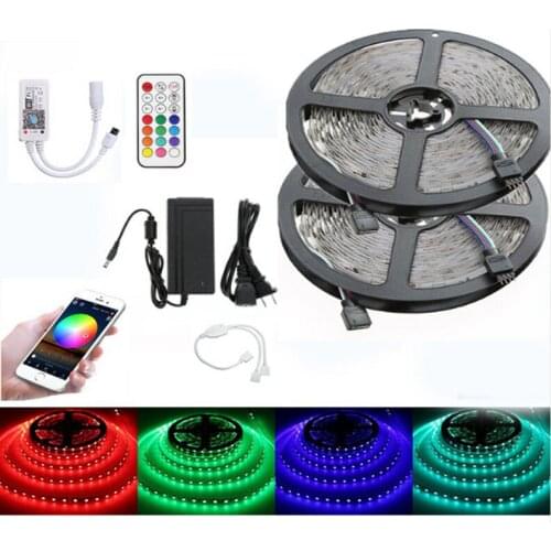 LED Strip light 5050 28355m 10m RGB SMD WiFi Controller Set Alexa Google Home 21Key RF Remote christmas string Power Adapter