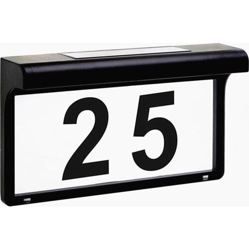 House Number Door Plate Solar Light LED Address Sign Wall Light Waterproof Outdoor Garden Home Hotel Door Decor Wall Lamp