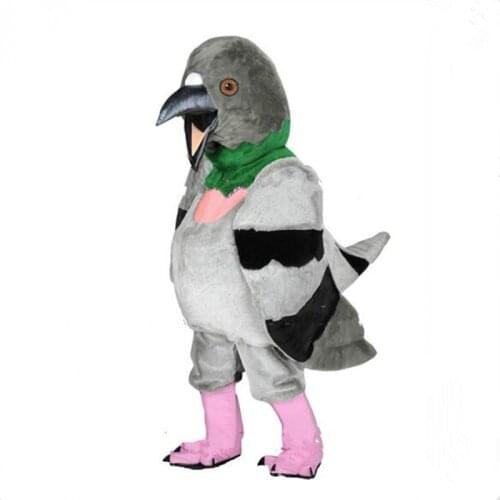 Mascot Grey Pigeon Mascot Costume Adult Size Professional Custome Dove Bird of Peace Anime Cosplay Costume Carnival Fancy Dress