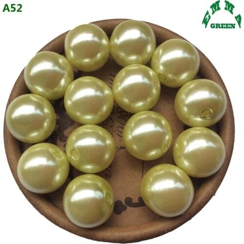 Pearl Beads for Choker Necklaces Chunky Beads 6mm to 30mm ABS Pearls Beads A52 Round Beads Acrylic Beads Loose Beads for Kids