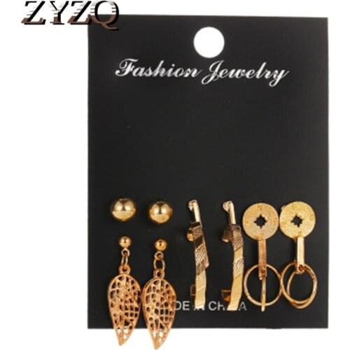 ZYZQ Creative Vintage Earrings For Women Euro Hot Selling Leaf Series Jewelry Beautiful Gift For Girlfriend Hot Selling Earrings