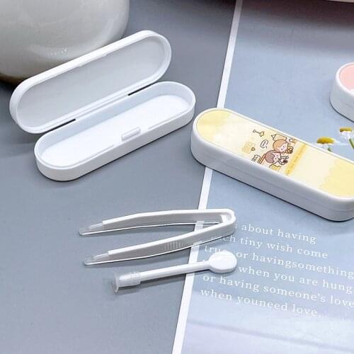 1 Set Contact Lens Inserter Container Kit Cartoon Cute Contact Lenses Tweezers Suction Stick Eye Care Tool Travel Accessories