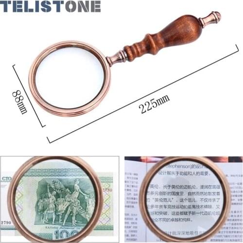 10X Wooden Handheld Magnifier Retro Optical Glass Magnifying for Reading Repair Work Vintage collection gift Antique Magnifier