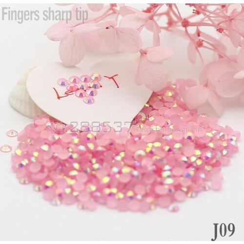 2017 Fingers Sharp Tip 1000pcs 3mm Milk Jelly beads nail art new Light Pink AB flat nail DIY mobile shell decorative diamond J09