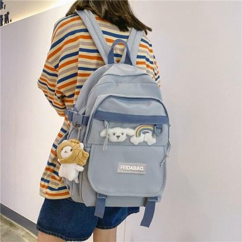 2021 Kawaii Travel Mesh Women Backpack Fashion Waterproof Rucksack for Teen Girls School Bag Cute Student Bookbag Travel Mochila