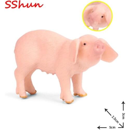 5*2.5*3CM Children cognitive toy solid simulation wild animal model poultry wild boar new piglet decoration