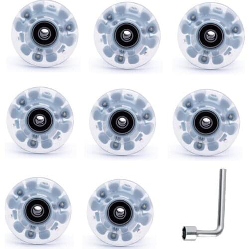 8 Pack Roller Skate Wheels Luminous Skate Wheels , 82A 58mmx32mm,Quad Roller&Double-Row Roller Skating Accessories
