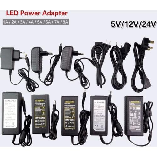 LED Power Supply Adapter 5V 12V 24V 2A 3A 5A 7A 8A 10A For 5V 12V 24V led strip light Free shipping