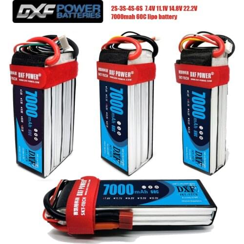 2PCS DXF 6S Lipo Battery 22.2V 7000mAh 60C Max120C for RC Airplane Helicopter Quadrotor AKKU car truck boat RC drone