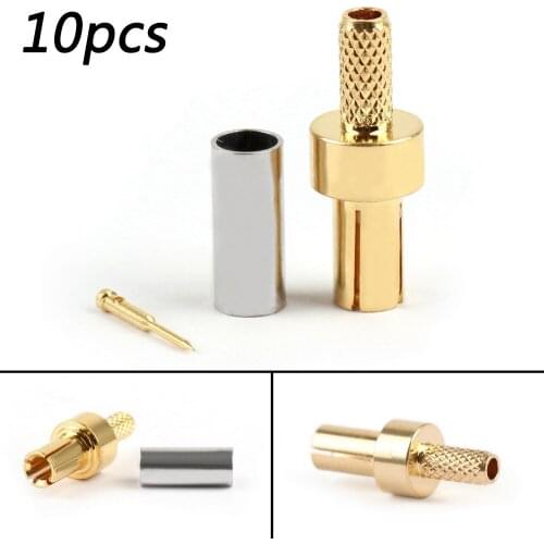 Areyourshop TS9 Male Plug Crimp RG174 RG316 LMR100 Cable Straight Connector Hot Sale 10pcs Gold Plated Plug Jack