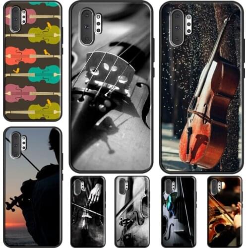 Black And White Violin Cello Case For Samsung Galaxy S21 Ultra Note 20 Note 10 Plus S8 S9 S10 Plus S10e S20 FE Cover