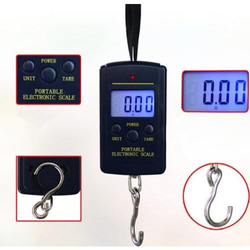 40kg x 10g Mini Digital Scale for Fishing Luggage Travel Weighting Steelyard Hanging Electronic Hook Scale, Kitchen Weight Tool