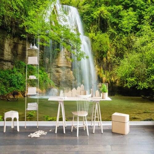 Waterfall Scenery Custom 3D Photo Wallpaper For Living Room Sofa TV Background Wall Mural Wall Papers Home Decor Papel De Parede