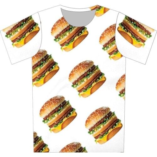 Joyonly 2019 Kids Girls Boys Print Food Hamburger Instant noodles T shirt Children Short Sleeve T-shirts Baby Fashion Clothing