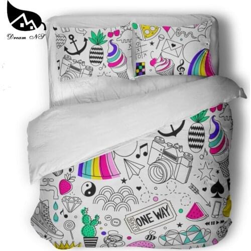 Dream NS cartoon small fresh design childrens room bedding set simple Quilt cover Polyester cotton home textile products