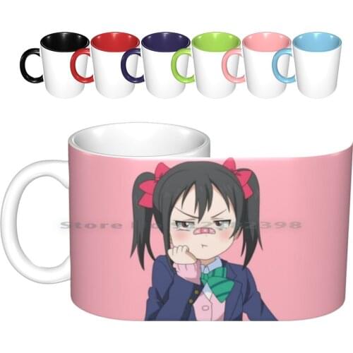 Love Live! Nico Yazawa Ceramic Mugs Coffee Cups Milk Tea Mug Love Live School Idol Project Nico Yazawa Cute Girls Pink Anime